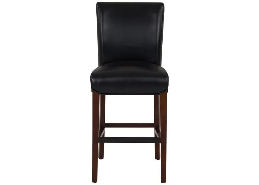 milton bonded leather counter stool, black