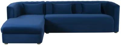 Callie Navy Velvet Sectional - Left Arm