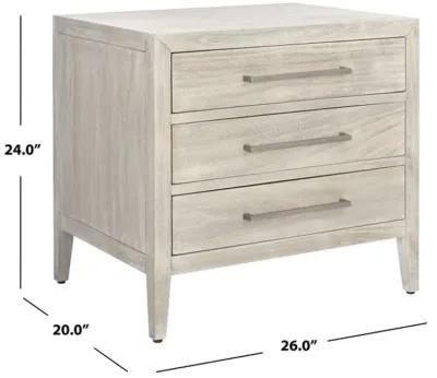 Ariella 3 Drawer Wood Nightstand