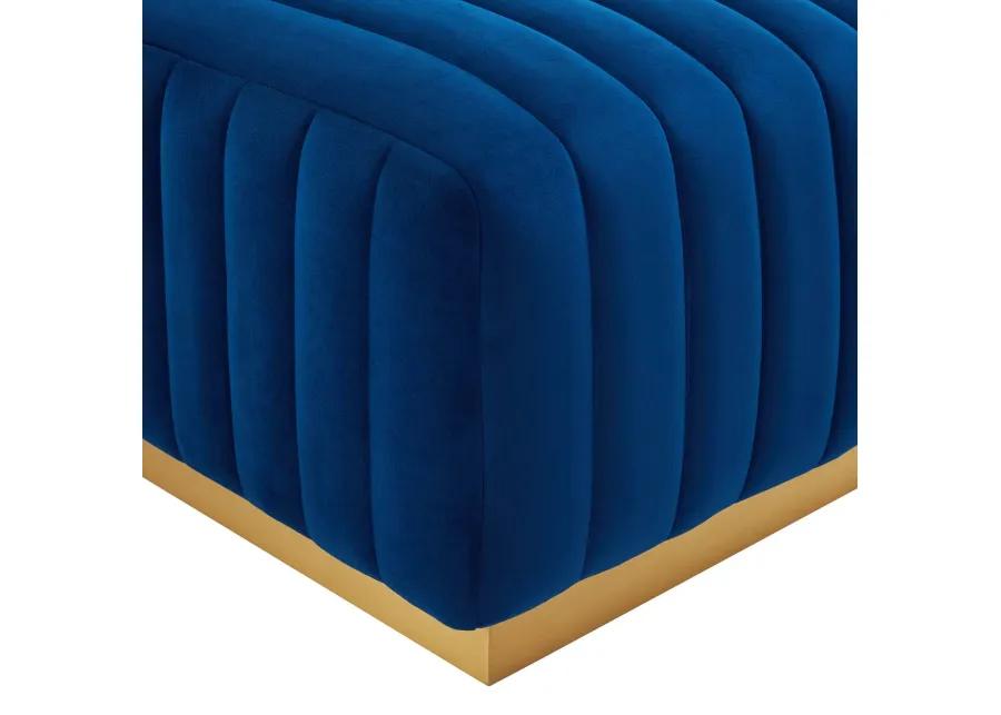 Conjure Channel Tufted Performance Velvet Ottoman