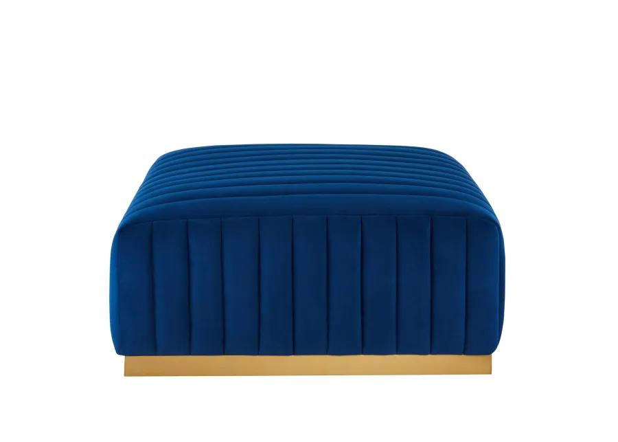 Conjure Channel Tufted Performance Velvet Ottoman