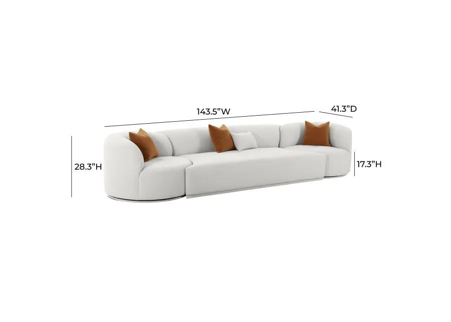 Fickle Grey Velvet 3-Piece Modular Sofa