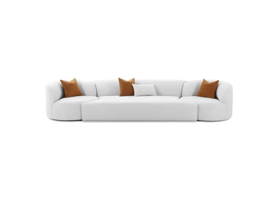 Fickle Grey Velvet 3-Piece Modular Sofa