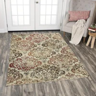 Gossamer Beige/Brown Classic/Updated 100% New Zealand Wool 5' x 8' Rectangle Rug