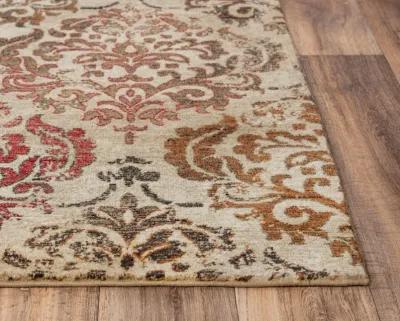 Gossamer Beige/Brown Classic/Updated 100% New Zealand Wool 5' x 8' Rectangle Rug