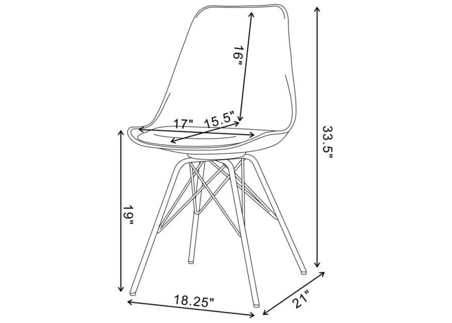 Leitrim Armless Dining Chairs White And Chrome (Set of 2)