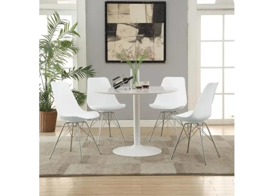 Leitrim Armless Dining Chairs White And Chrome (Set of 2)