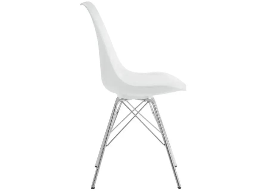 Leitrim Armless Dining Chairs White And Chrome (Set of 2)