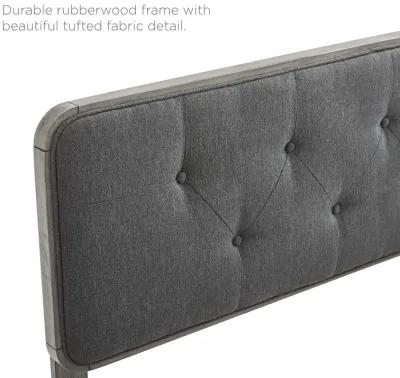 Collins Tufted King Fabric and Wood Headboard