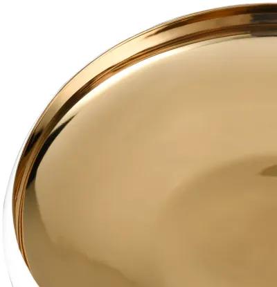 Greer Bowl  -  Low White and Gold Glazed - Set of 2