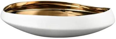 Greer Bowl  -  Low White and Gold Glazed - Set of 2