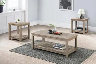 Colter 3-piece Occasional Set with Open Shelves Greige