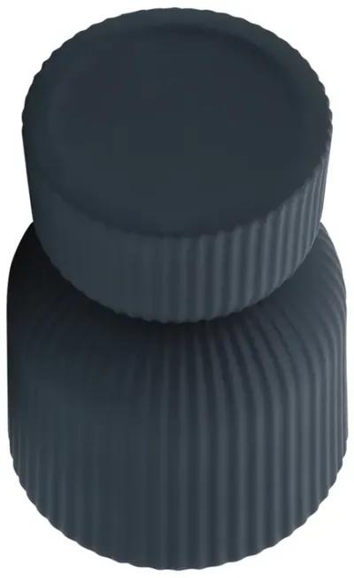 Ceramic, 6"h Ribbed Vase, Navy