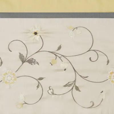 Madison Park Serene Yellow Embroidered Window Valance