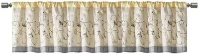 Madison Park Serene Yellow Embroidered Window Valance