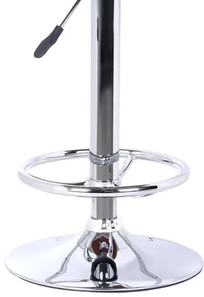 Java Barstool in Chrome finish with Walnut wood and Cream Faux Leather