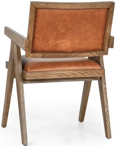 Dolton Top Grain Leather Arm Chair in Tan