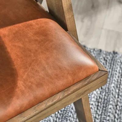 Dolton Top Grain Leather Arm Chair in Tan