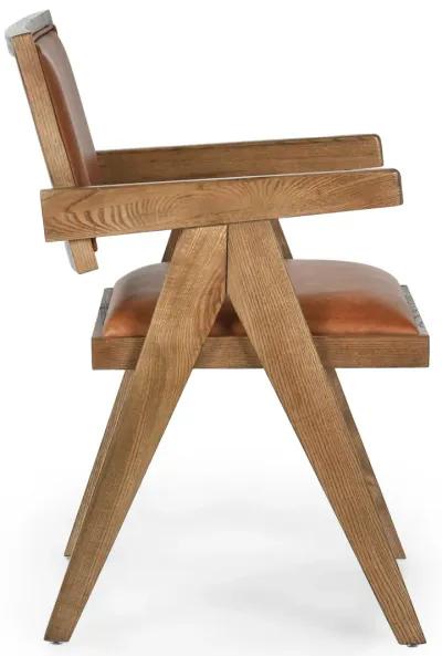 Dolton Top Grain Leather Arm Chair in Tan