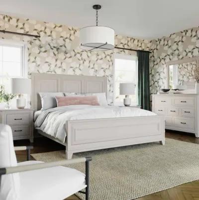 Montauk Weathered White Queen Panel Bed