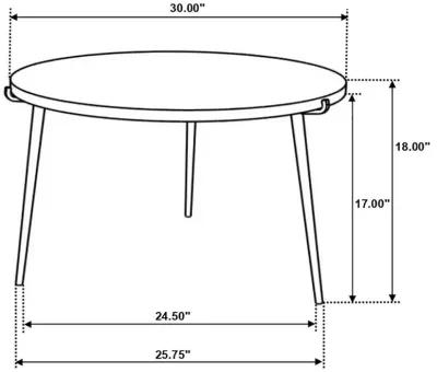 Pilar Round Solid Wood Top Coffee Table Natural and Black