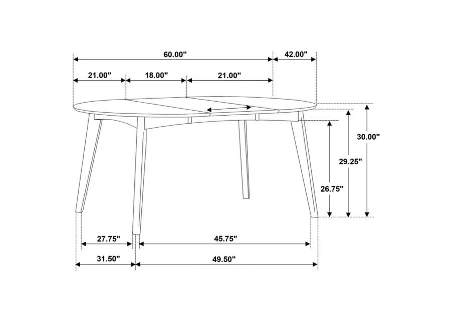 Jedda 5-piece Dining Room Set Dark Walnut and Black