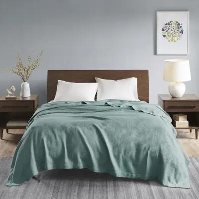 Madison Park Egyptian Cotton Teal Blanket