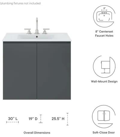 Bryn 30" Wall-Mount Bathroom Vanity