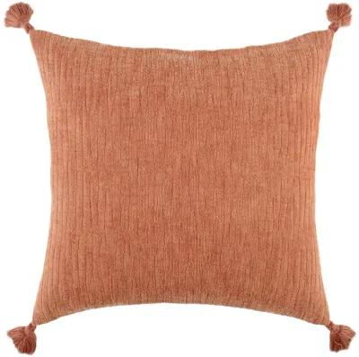 Solid With Tonal Abstract Pattern Rust Pillow