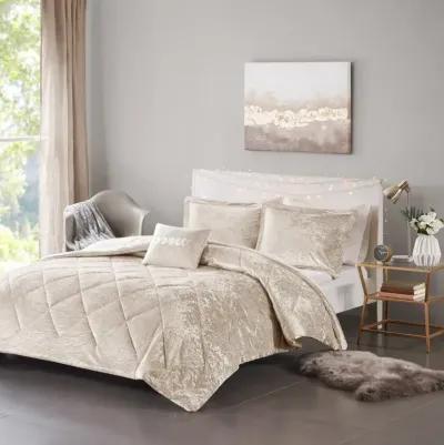 Velvet Comforter Set with Throw Pillow