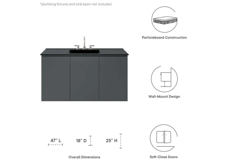 Vitality 48" Wall-Mount Bathroom Vanity (Sink Basin Not Included)