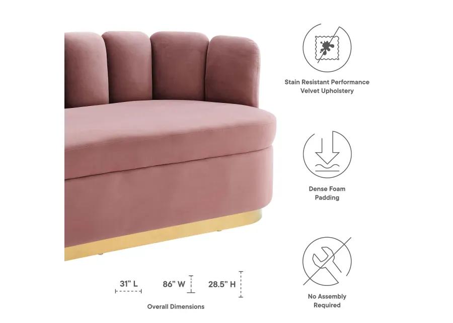 Victoria Channel Tufted Performance Velvet Sofa