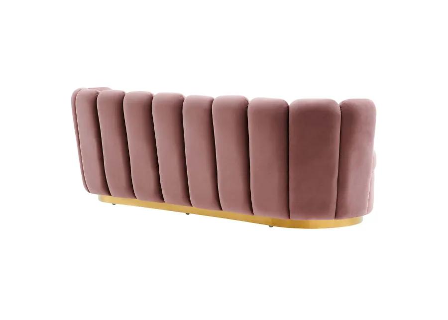 Victoria Channel Tufted Performance Velvet Sofa