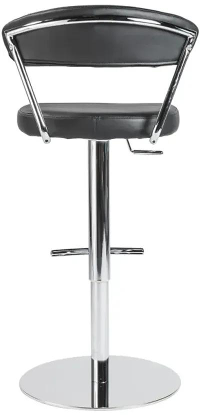 Draco Adjustable Swivel Bar/Counter Stool in Black with Chrome Base