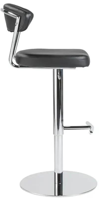 Draco Adjustable Swivel Bar/Counter Stool in Black with Chrome Base