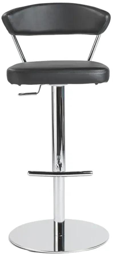 Draco Adjustable Swivel Bar/Counter Stool in Black with Chrome Base