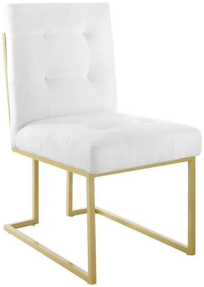 Privy Gold Stainless Steel Upholstered Fabric Dining Accent Chair Set of 2