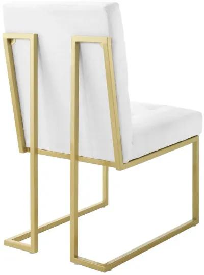 Privy Gold Stainless Steel Upholstered Fabric Dining Accent Chair Set of 2