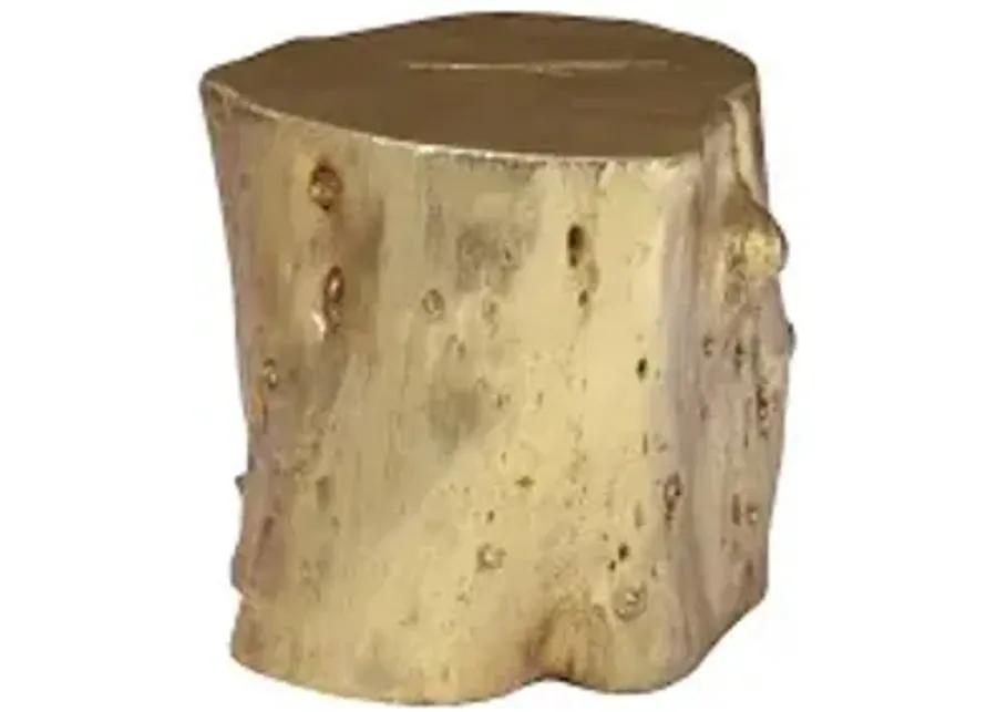 log stool, gold leaf, lg