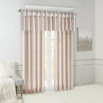 Madison Park Emilia Blush Twist Tab Lined Window Curtain Panel