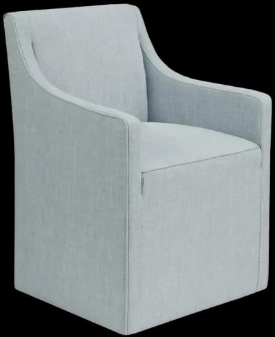 Charlotte Skirted Dining Arm Chair with Casters