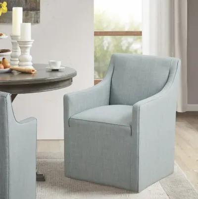 Charlotte Skirted Dining Arm Chair with Casters