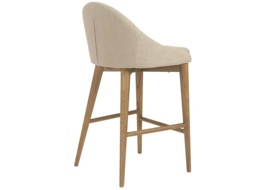 Baruch Counter Stool in Tan with Walnut Legs - Set of 1