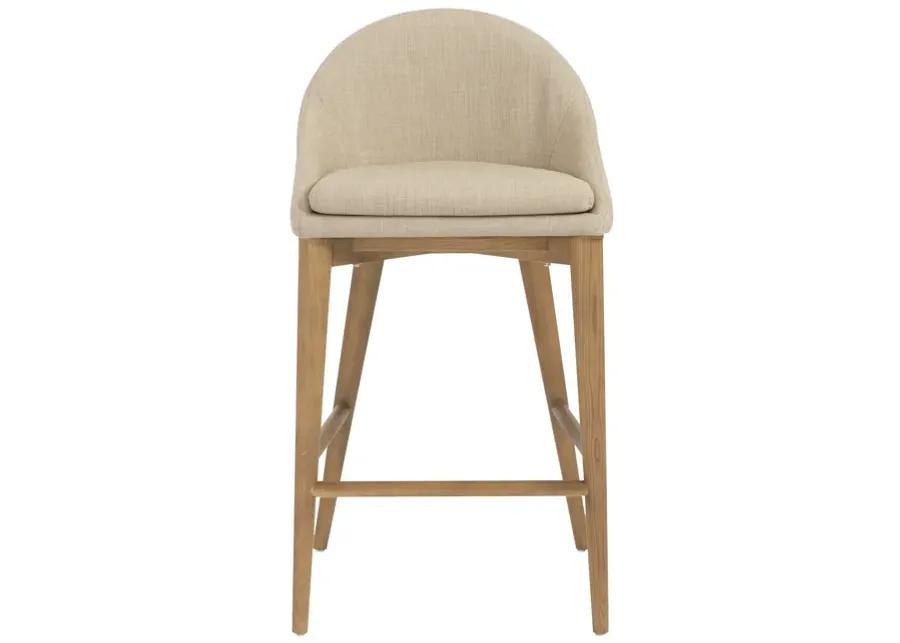 Baruch Counter Stool in Tan with Walnut Legs - Set of 1