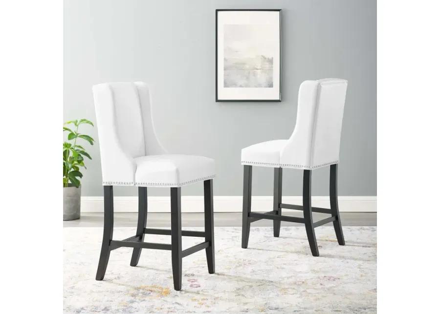 Baron Counter Stool Faux Leather Set of 2