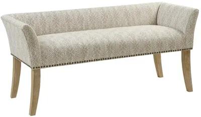 Madison Park Welburn Taupe Multi Accent Bench