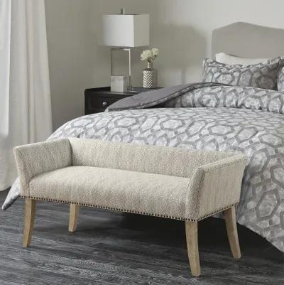 Madison Park Welburn Taupe Multi Accent Bench