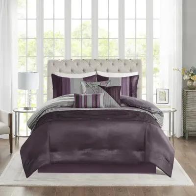 Madison Park Amherst Purple 7 Piece Comforter Set