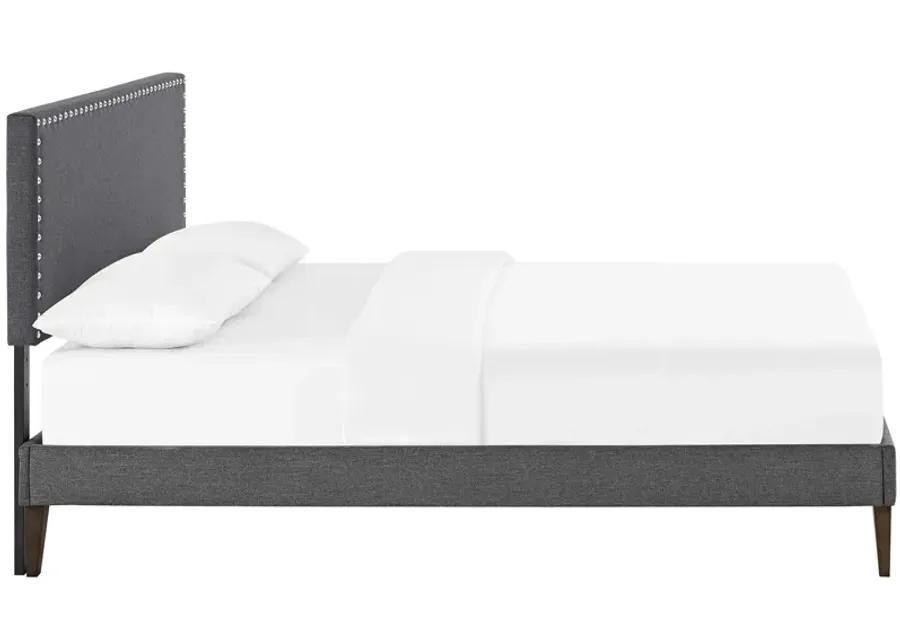 Macie Queen Fabric Platform Bed with Squared Tapered Legs