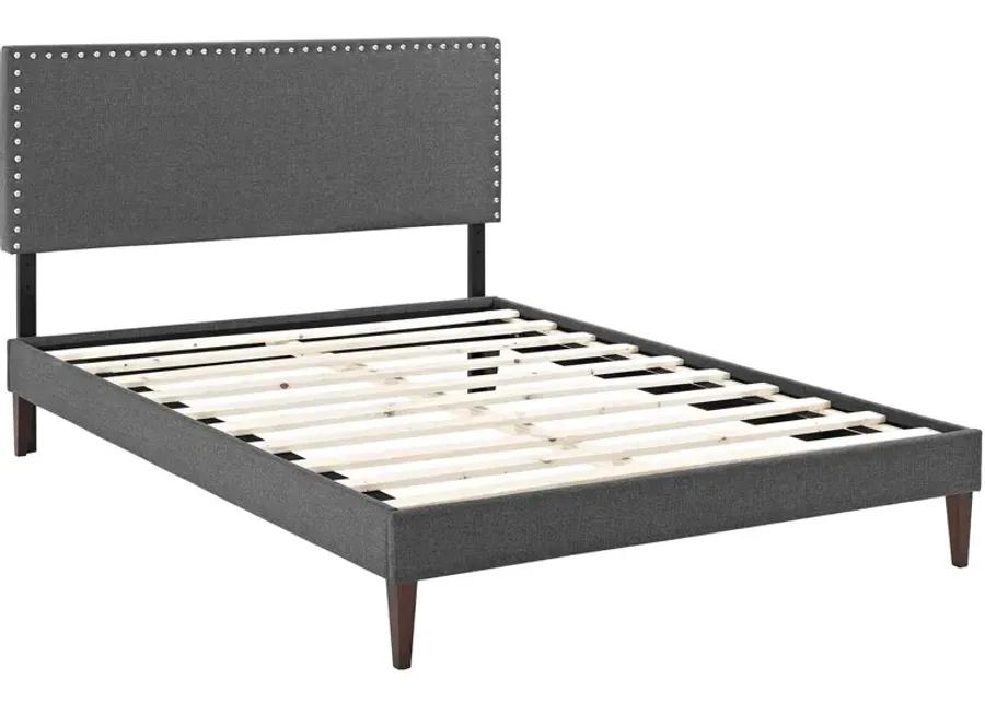 Macie Queen Fabric Platform Bed with Squared Tapered Legs